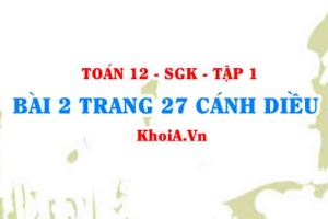 Bài 2 trang 27 Toán 12 tập 1 Cánh Diều